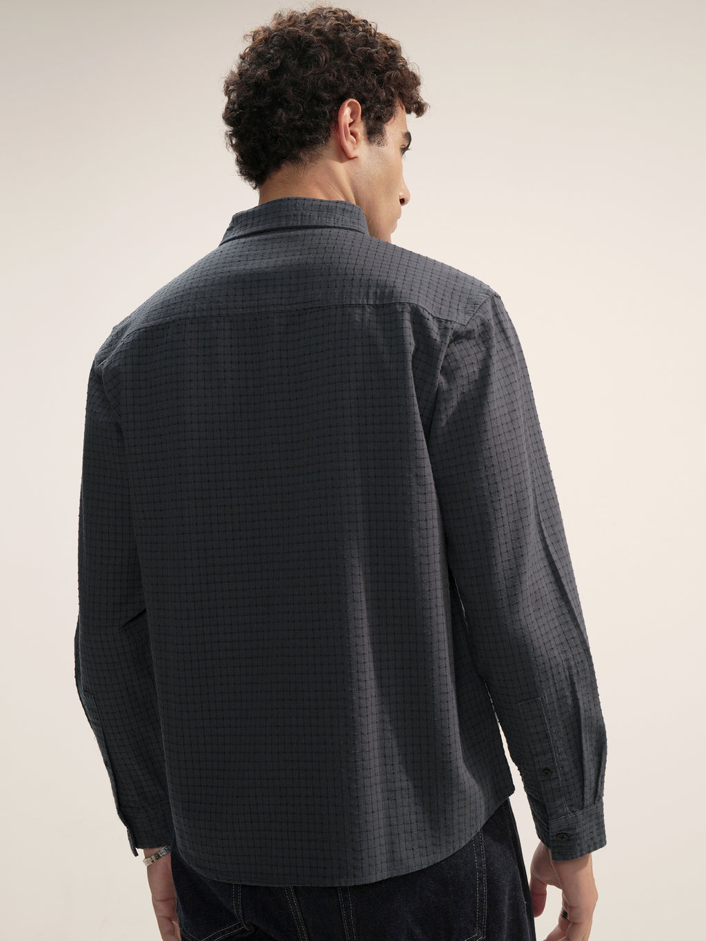 Highlander Men Blue Checked Relaxed Fit Casual Shirt - Blue - Image 3