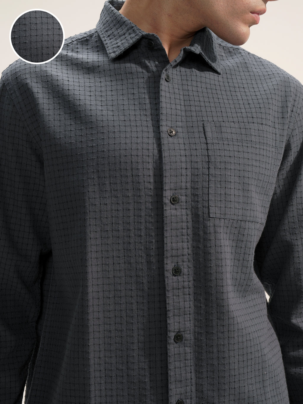 Highlander Men Blue Checked Relaxed Fit Casual Shirt - Blue - Image 5