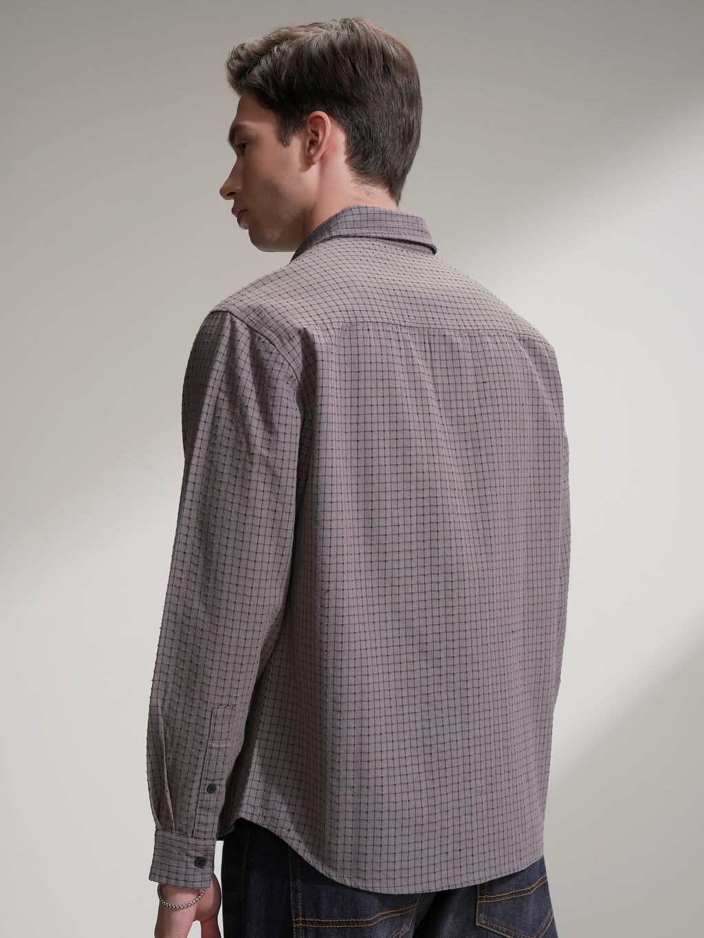 Highlander Men Tan Checked Relaxed Fit Casual Shirt - Tan - Image 3
