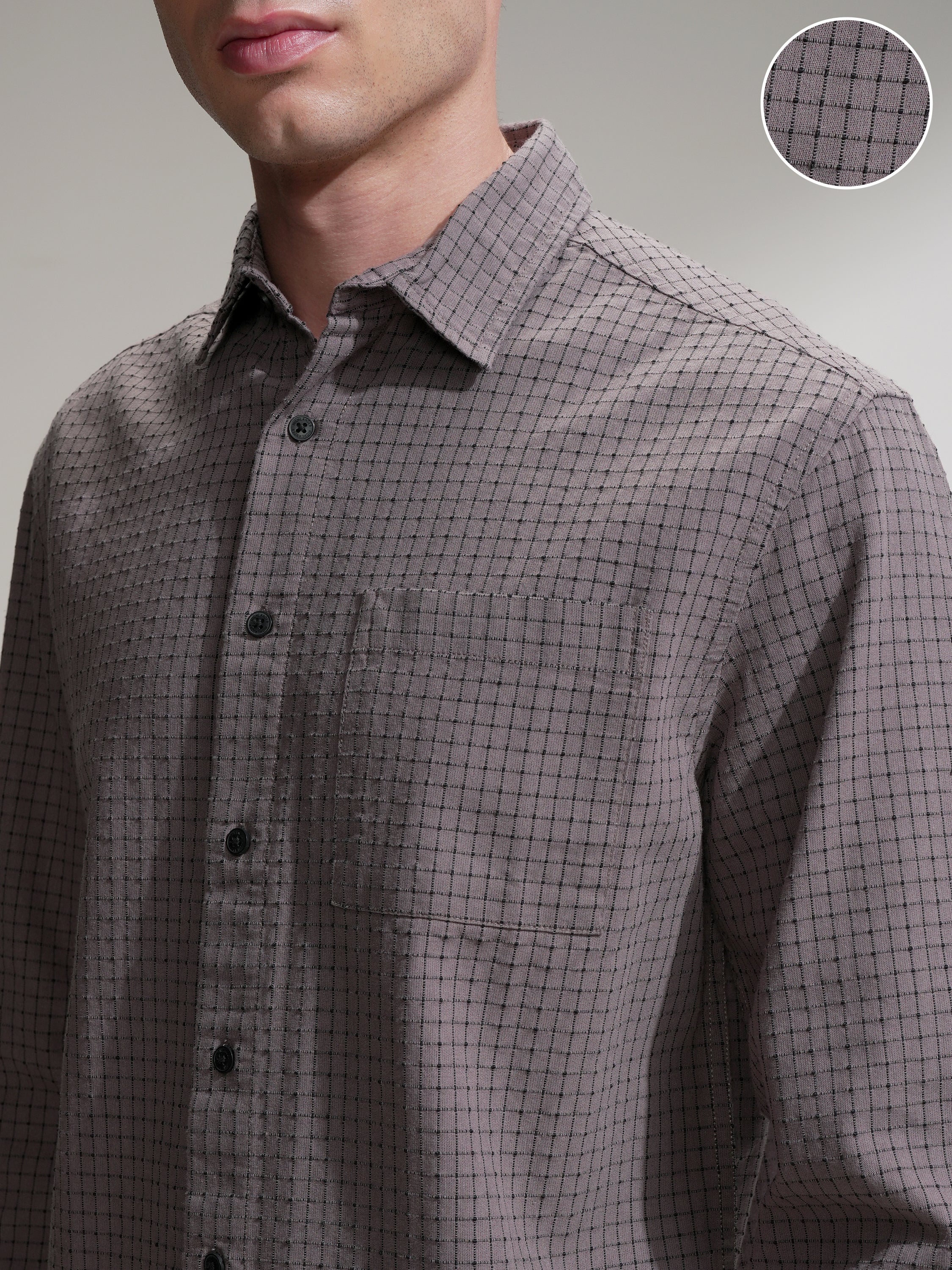 Highlander Men Tan Checked Relaxed Fit Casual Shirt - Tan - Image 5
