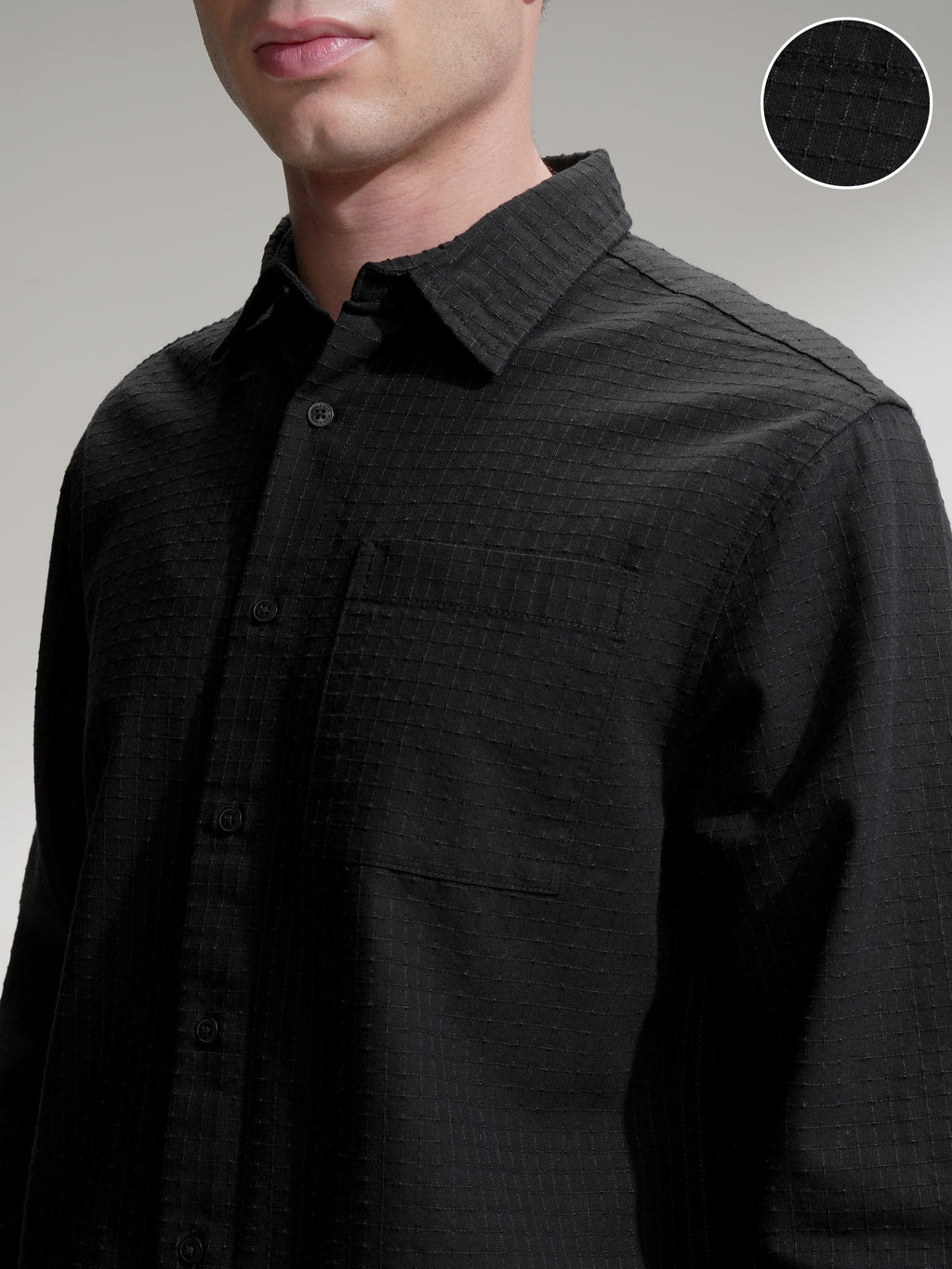 Highlander Men Black Checked Relaxed Fit Casual Shirt - Black - Image 5
