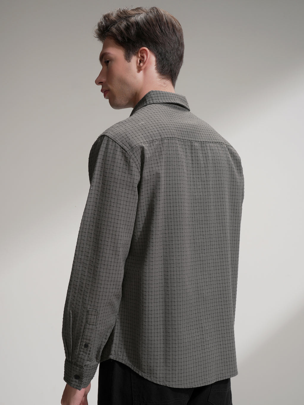 Highlander Men Olive Checked Relaxed Fit Casual Shirt - Olive - Image 3