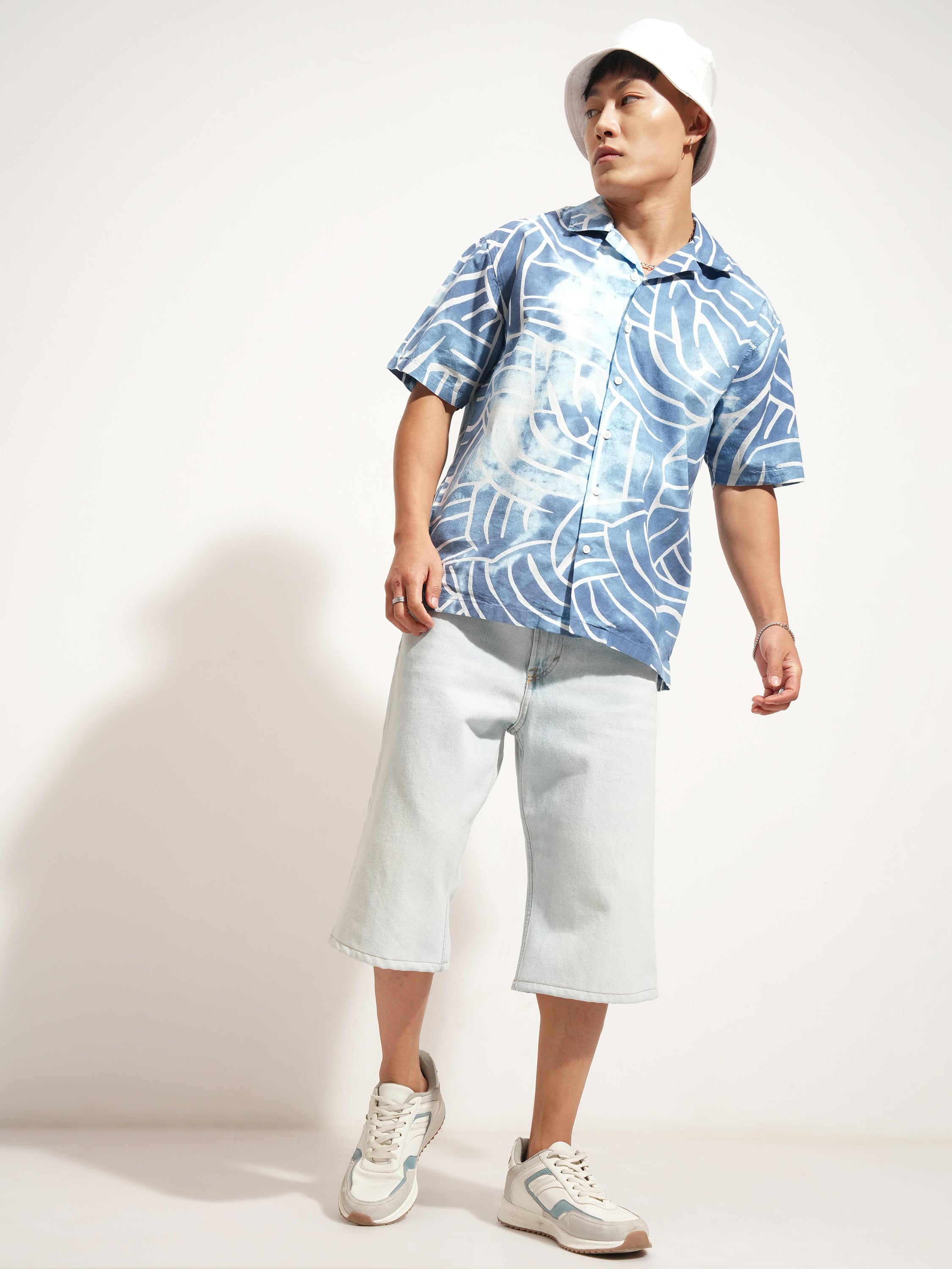 Highlander Men Blue Printed Relaxed Fit Casual Shirt - Blue - Image 2