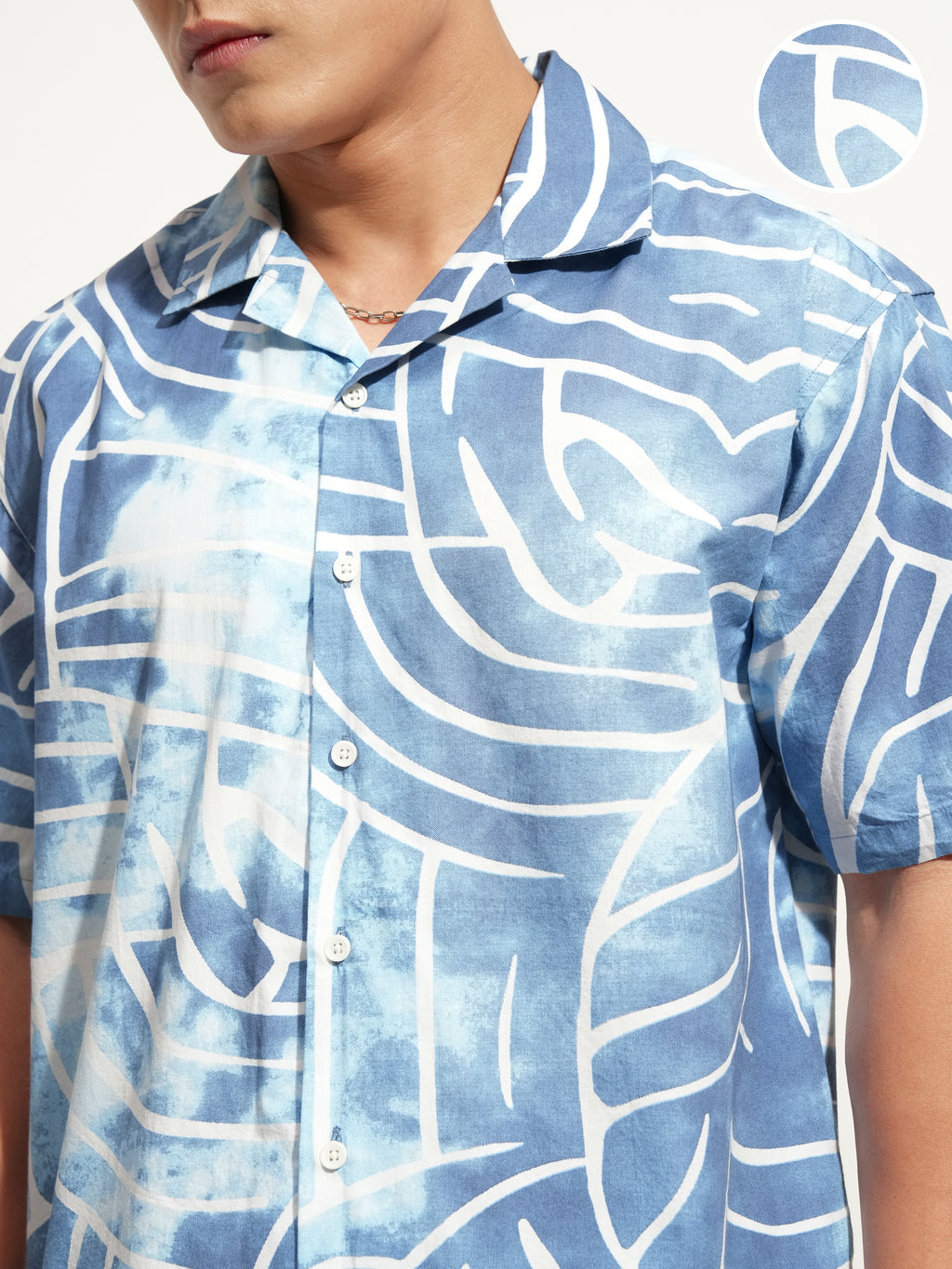 Highlander Men Blue Printed Relaxed Fit Casual Shirt - Blue - Image 5