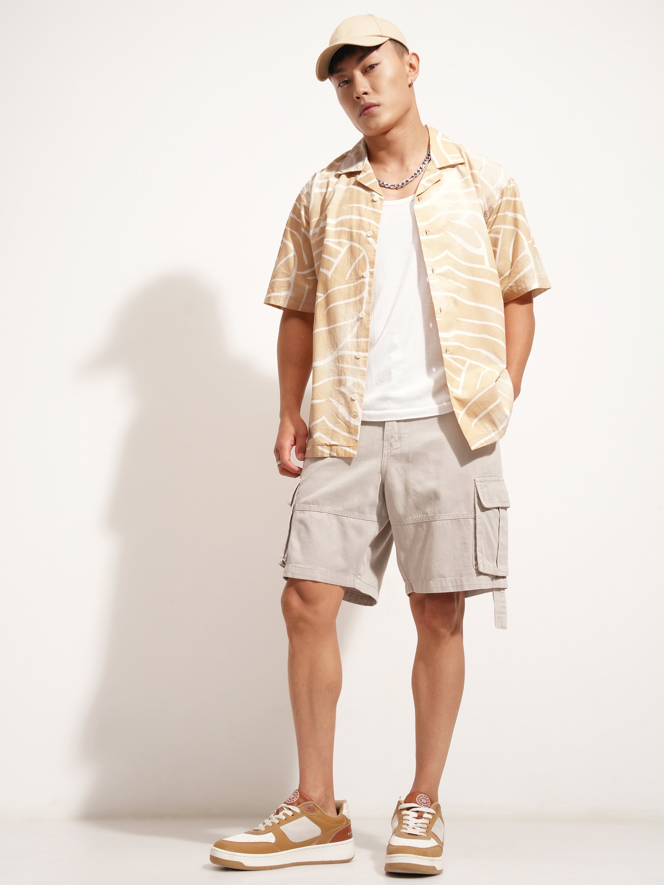 Highlander Men Beige Printed Relaxed Fit Casual Shirt - Beige - Image 2