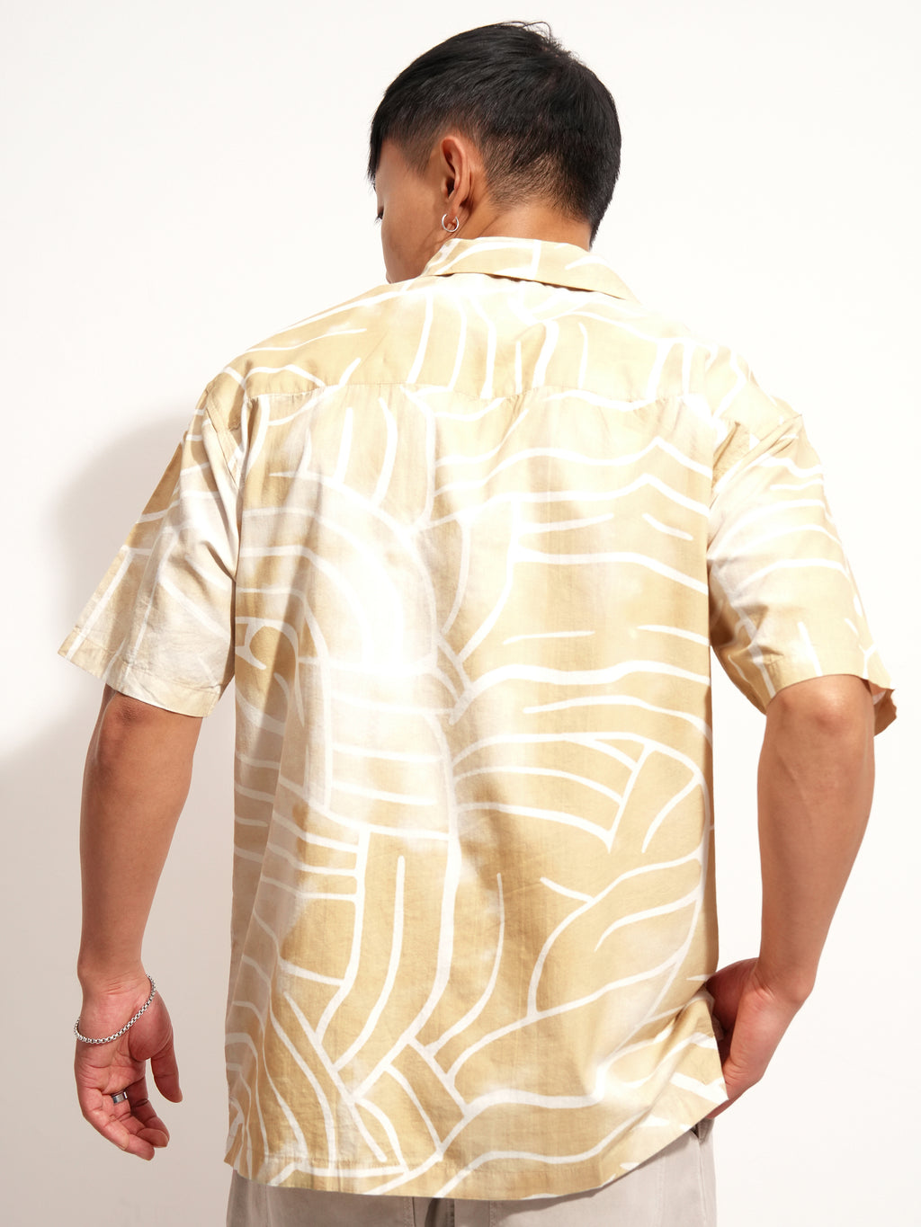 Highlander Men Beige Printed Relaxed Fit Casual Shirt - Beige - Image 3