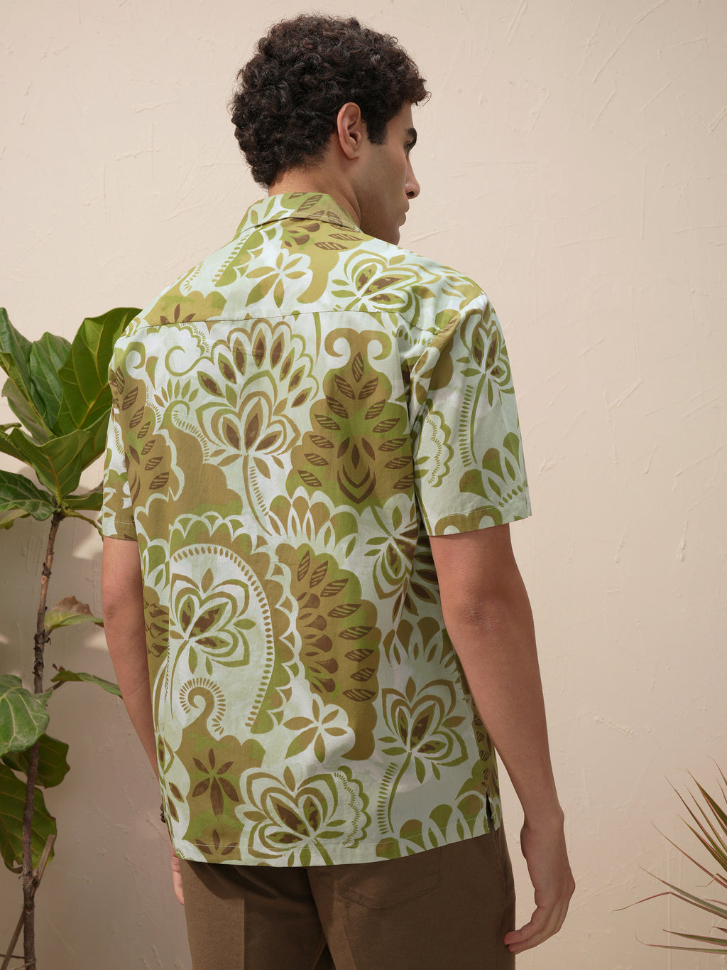 Highlander Men Olive Printed Relaxed Fit Casual Shirt - Olive - Image 3