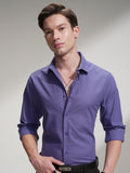 Highlander Men Lavender Self Design Slim Fit Casual Shirt - Lavender - Image 1