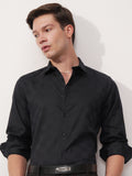 Highlander Men Navy Blue Self Design Slim Fit Casual Shirt - Navy Blue - Image 1
