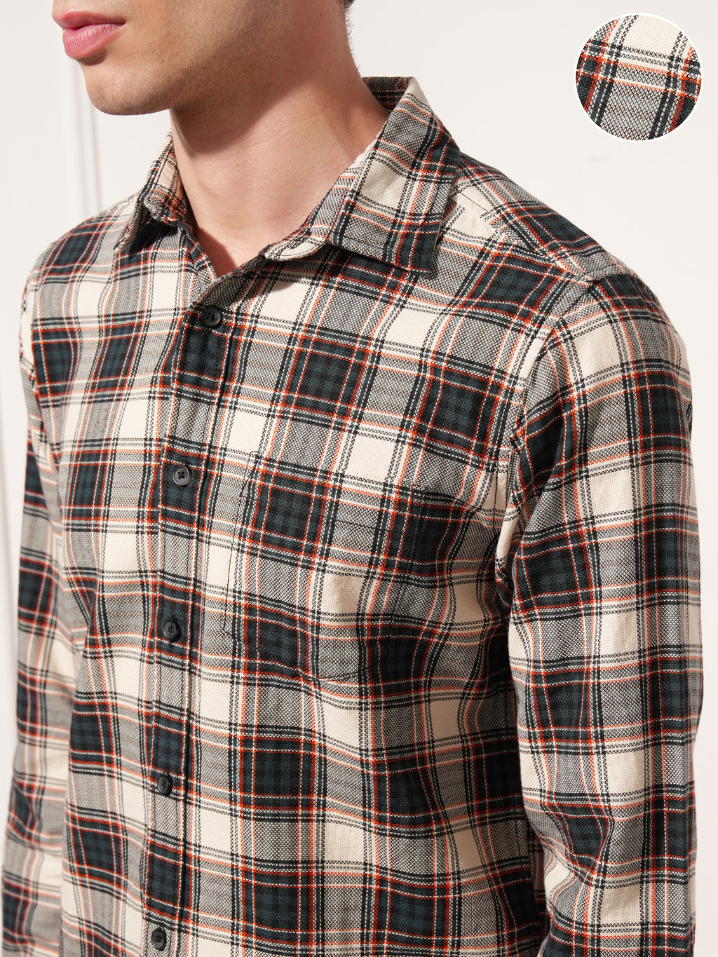 Highlander Men Green Checked Slim Fit Casual Shirt - Green - Image 5