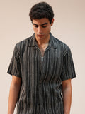 Highlander Men Grey Striped Relaxed Fit Casual Shirt - Grey - Image 1
