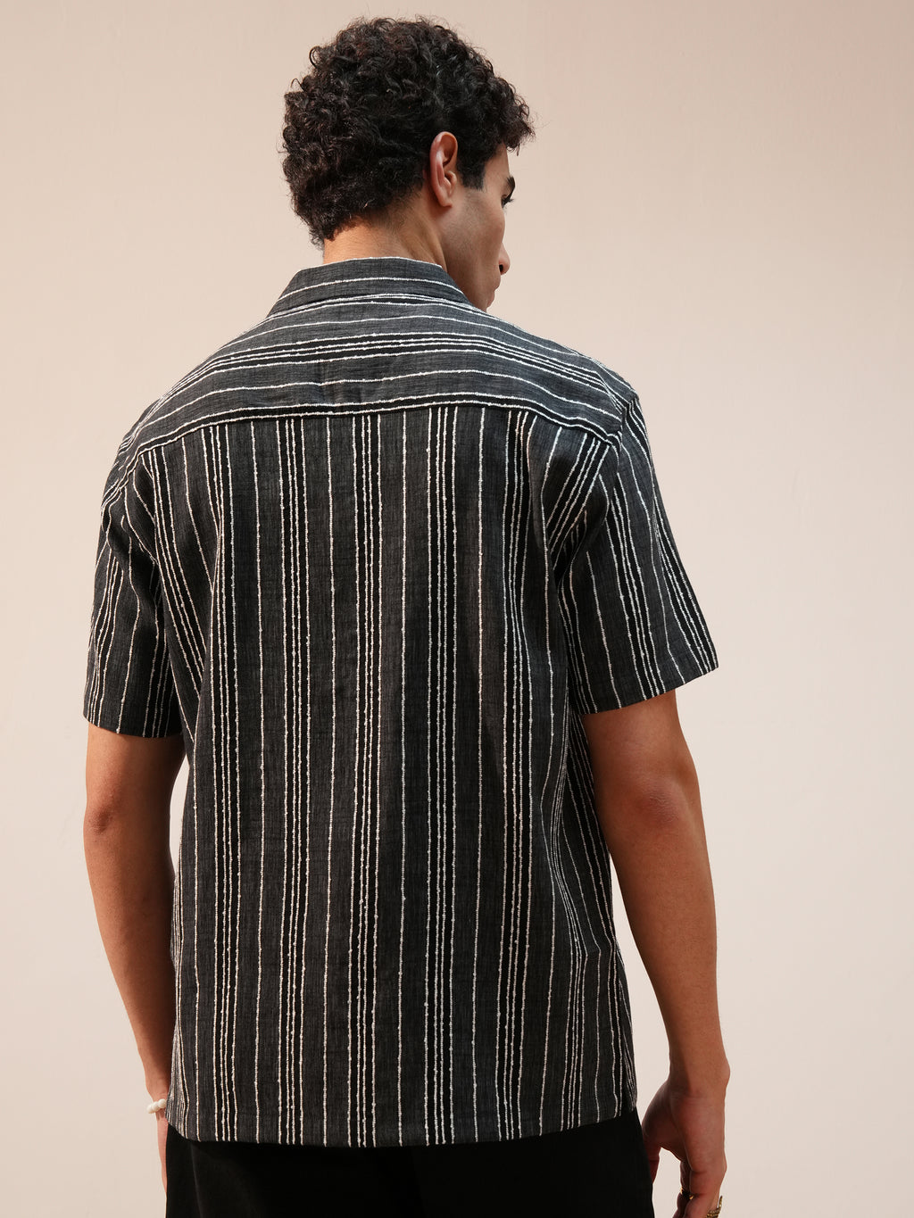 Highlander Men Grey Striped Relaxed Fit Casual Shirt - Grey - Image 3
