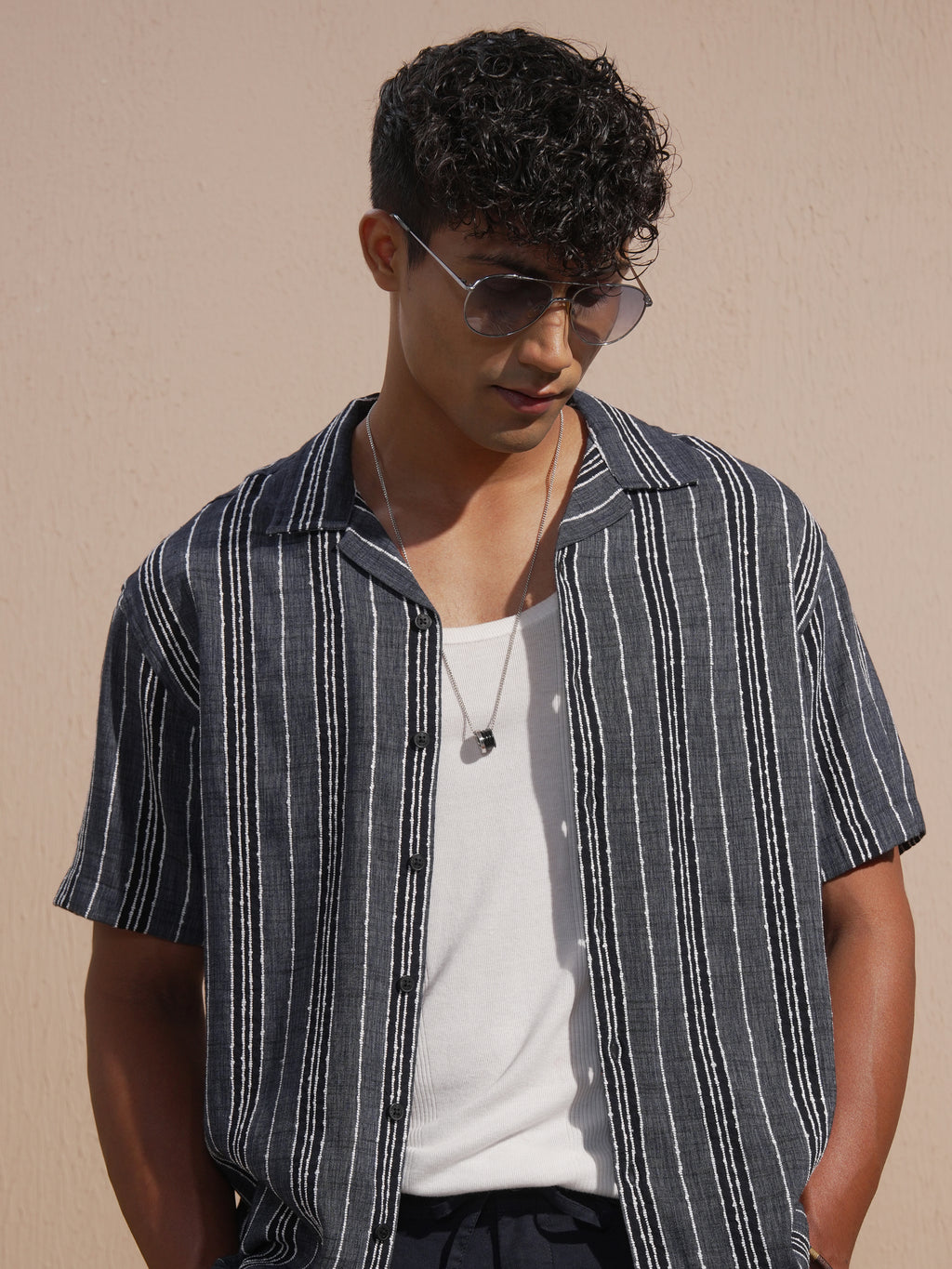Highlander Men Blue Striped Relaxed Fit Casual Shirt - Blue - Image 1