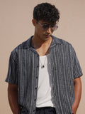 Highlander Men Blue Striped Relaxed Fit Casual Shirt - Blue - Image 1