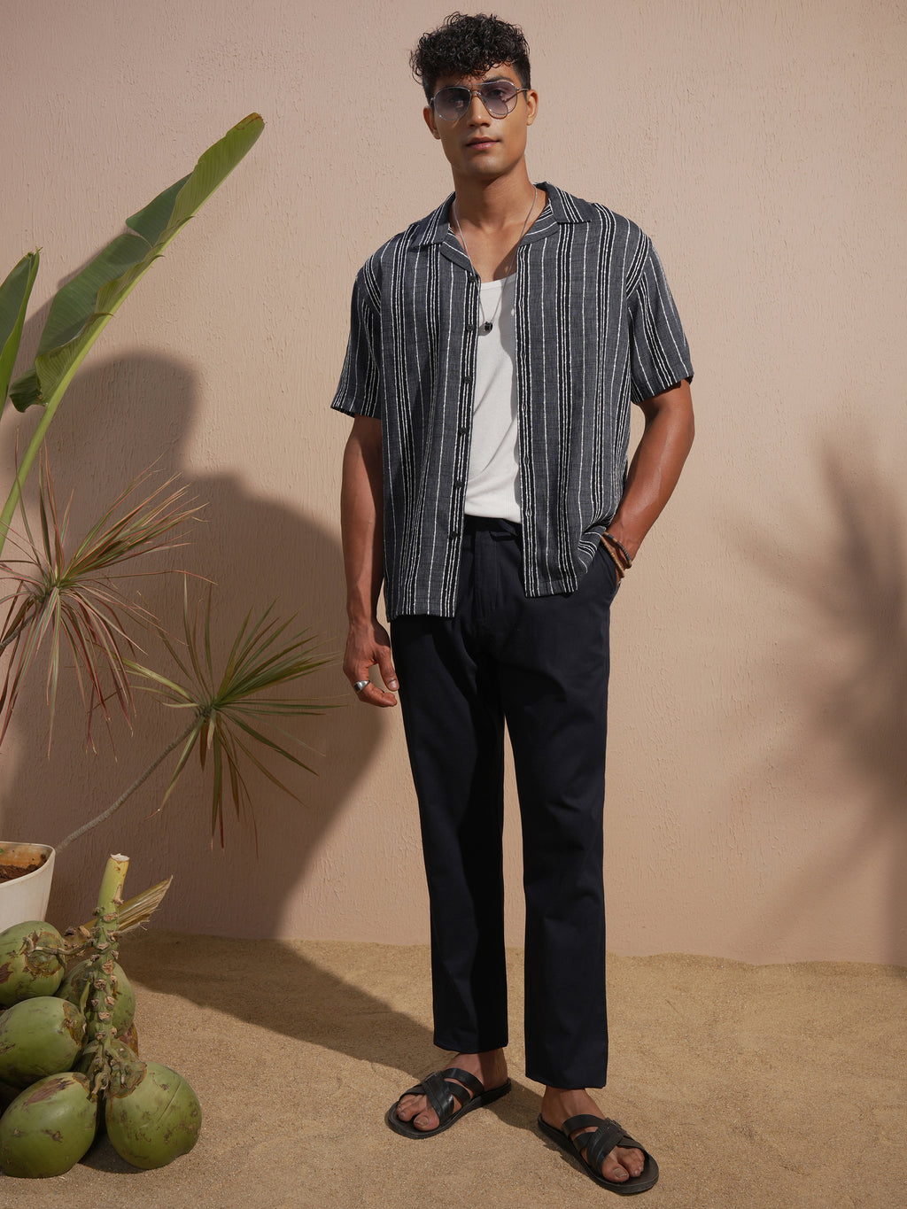Highlander Men Blue Striped Relaxed Fit Casual Shirt - Blue - Image 2