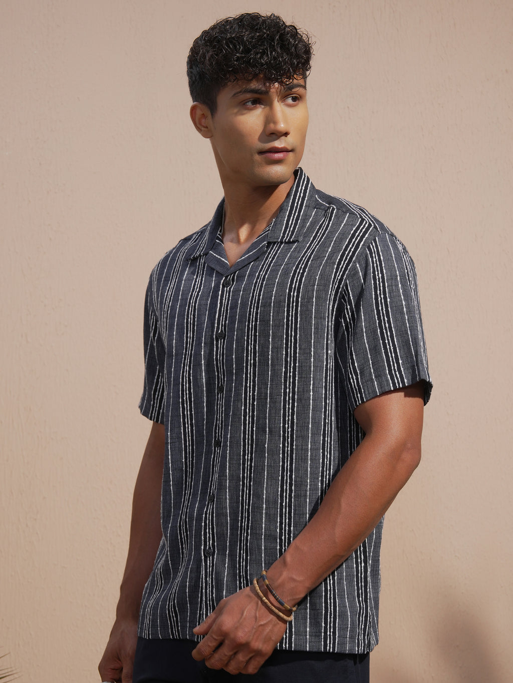 Highlander Men Blue Striped Relaxed Fit Casual Shirt - Blue - Image 4
