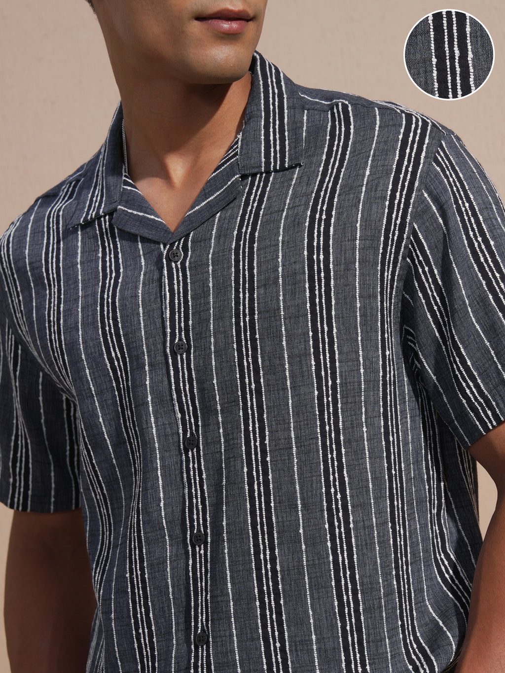Highlander Men Blue Striped Relaxed Fit Casual Shirt - Blue - Image 5