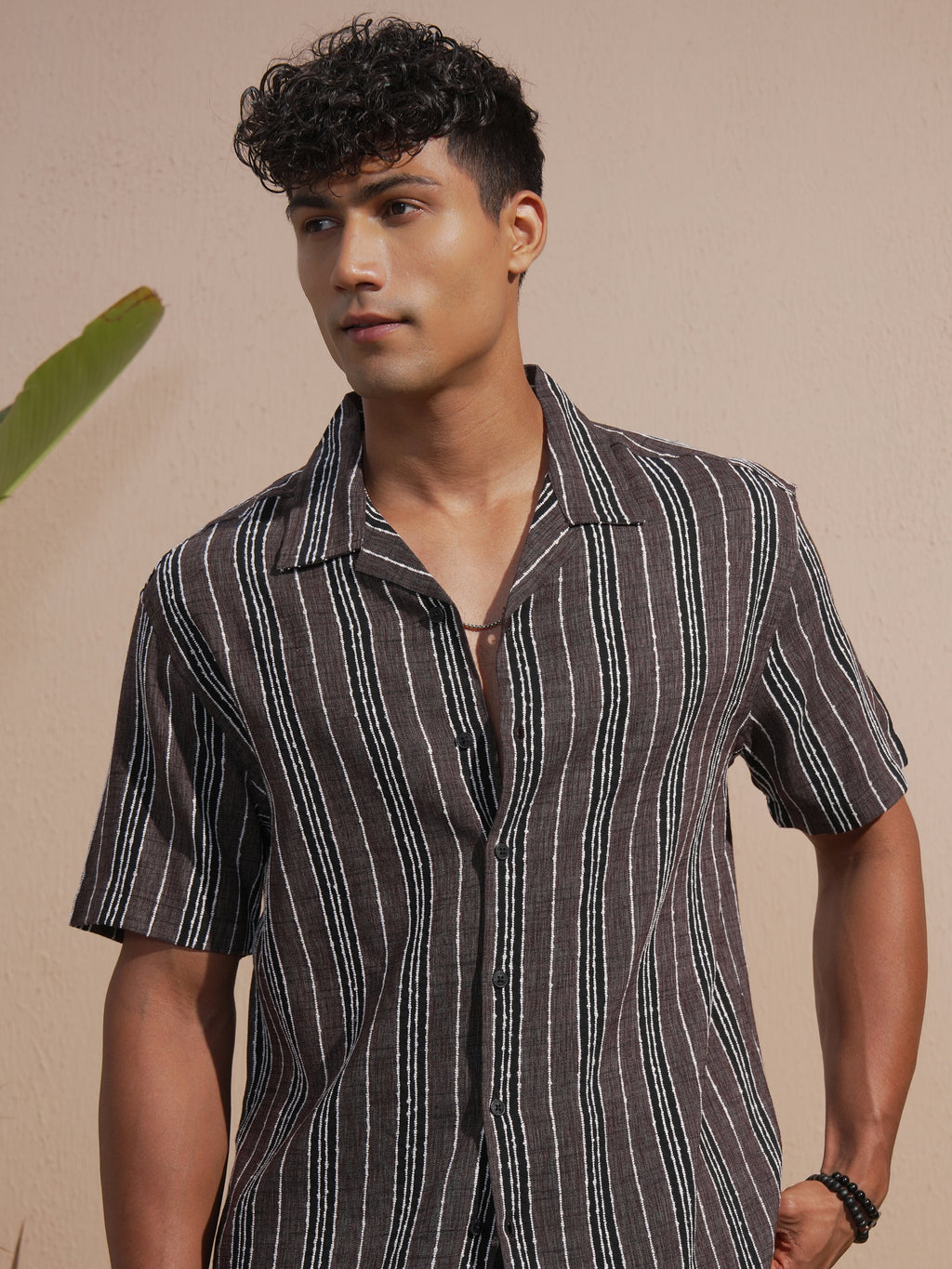 Highlander Men Maroon Striped Relaxed Fit Casual Shirt - Maroon - Image 1