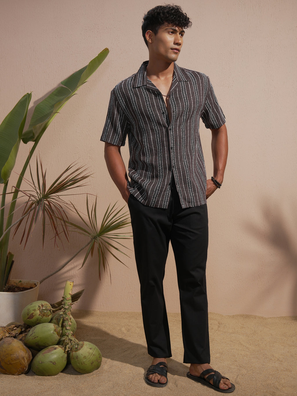 Highlander Men Maroon Striped Relaxed Fit Casual Shirt - Maroon - Image 2
