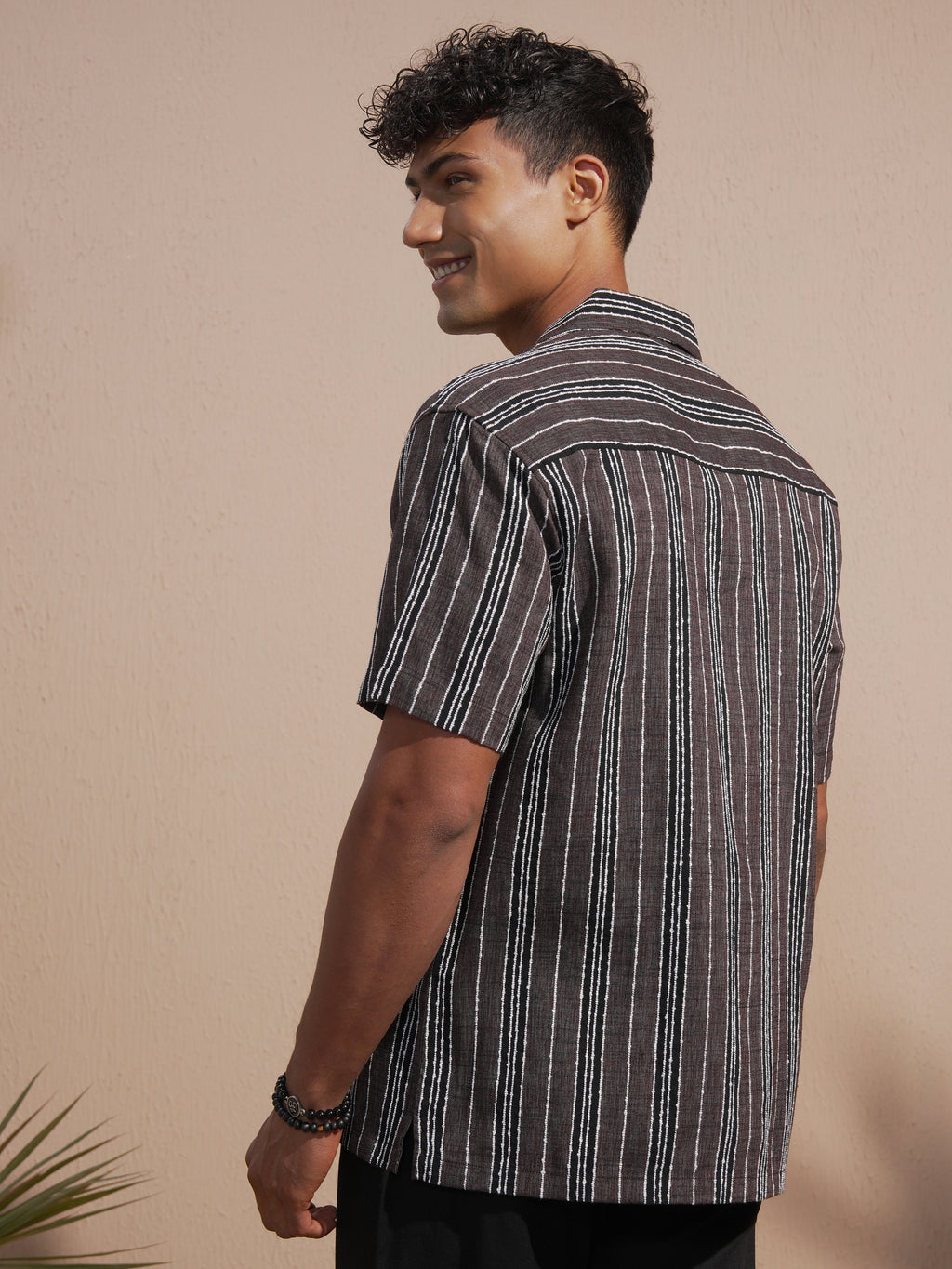 Highlander Men Maroon Striped Relaxed Fit Casual Shirt - Maroon - Image 3