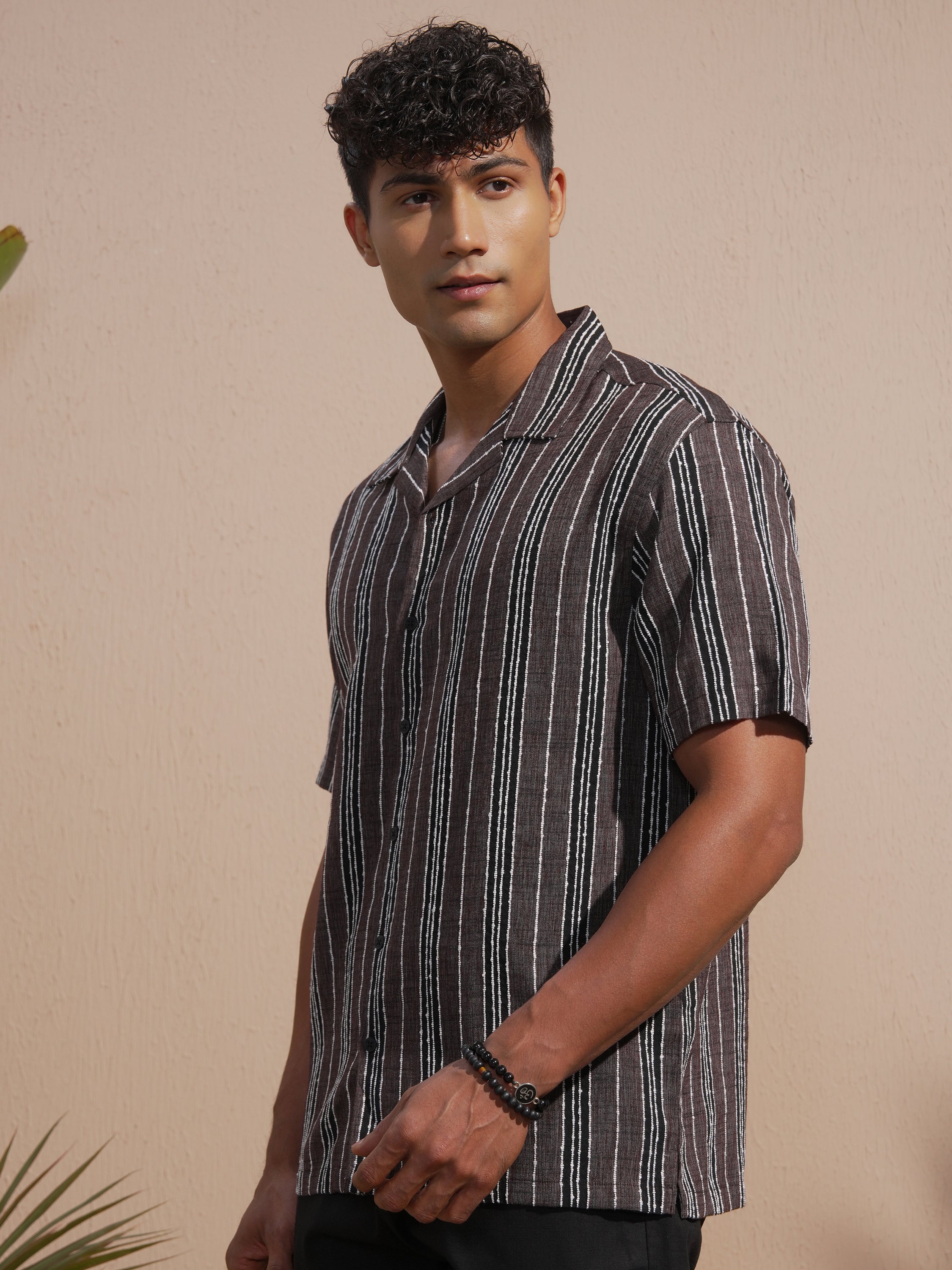 Highlander Men Maroon Striped Relaxed Fit Casual Shirt - Maroon - Image 4