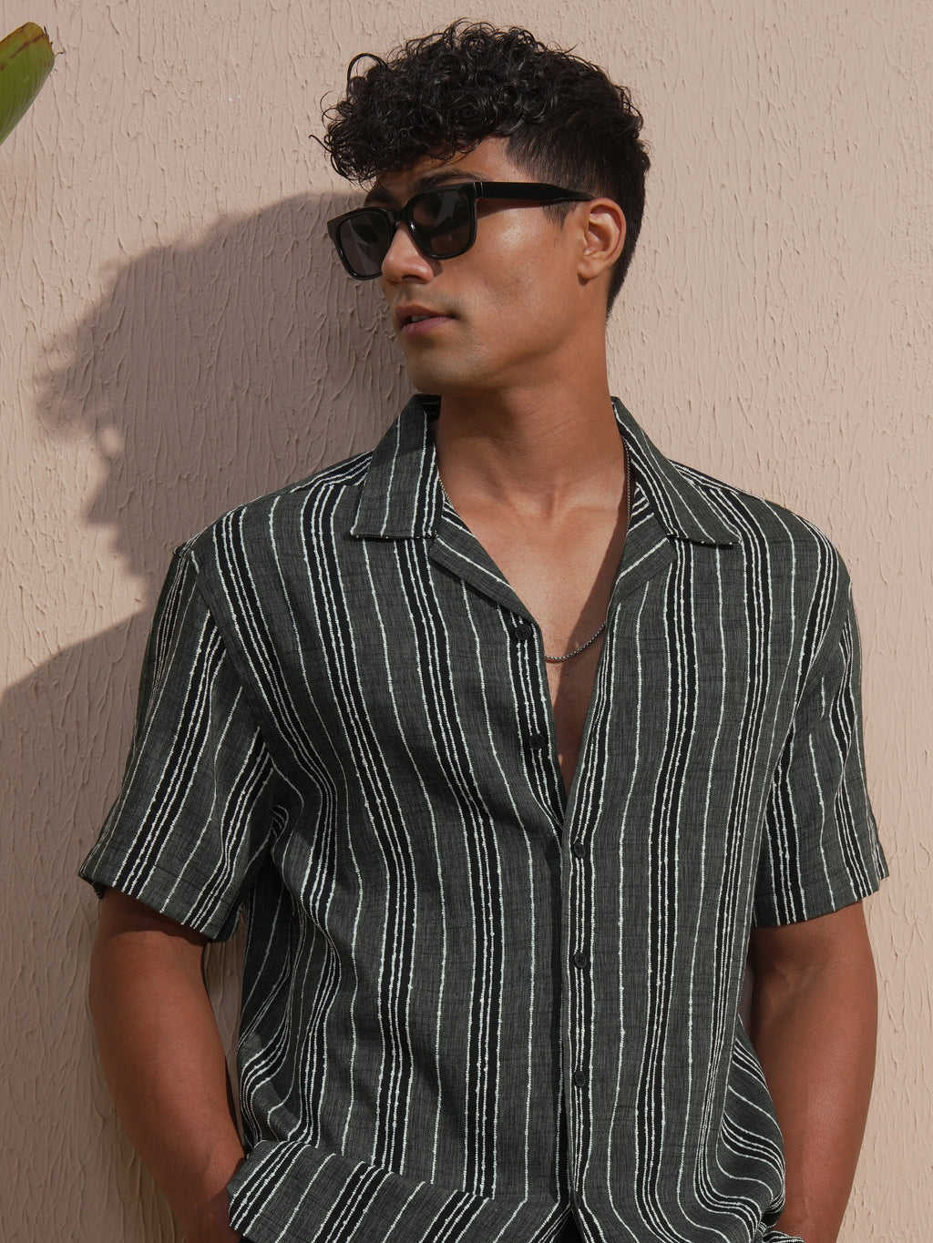 Highlander Men Grey Striped Relaxed Fit Casual Shirt - Grey - Image 1