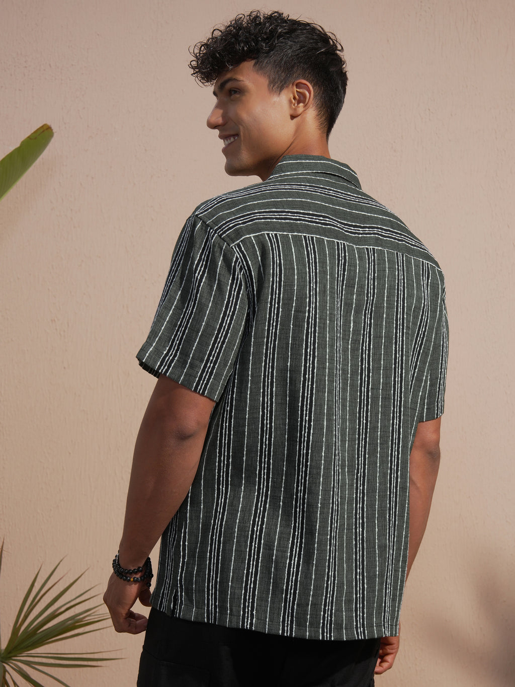 Highlander Men Grey Striped Relaxed Fit Casual Shirt - Grey - Image 3