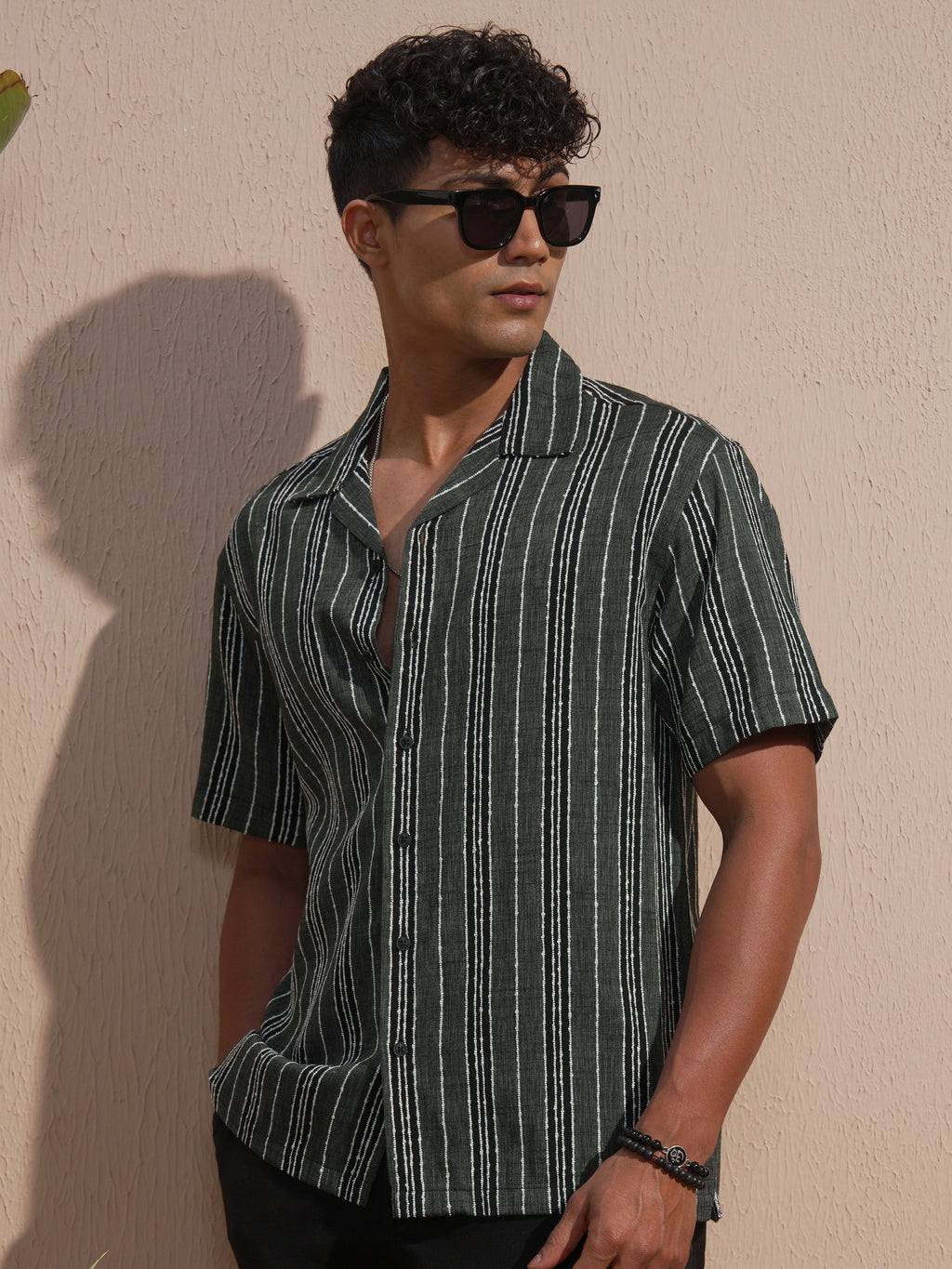Highlander Men Grey Striped Relaxed Fit Casual Shirt - Grey - Image 4