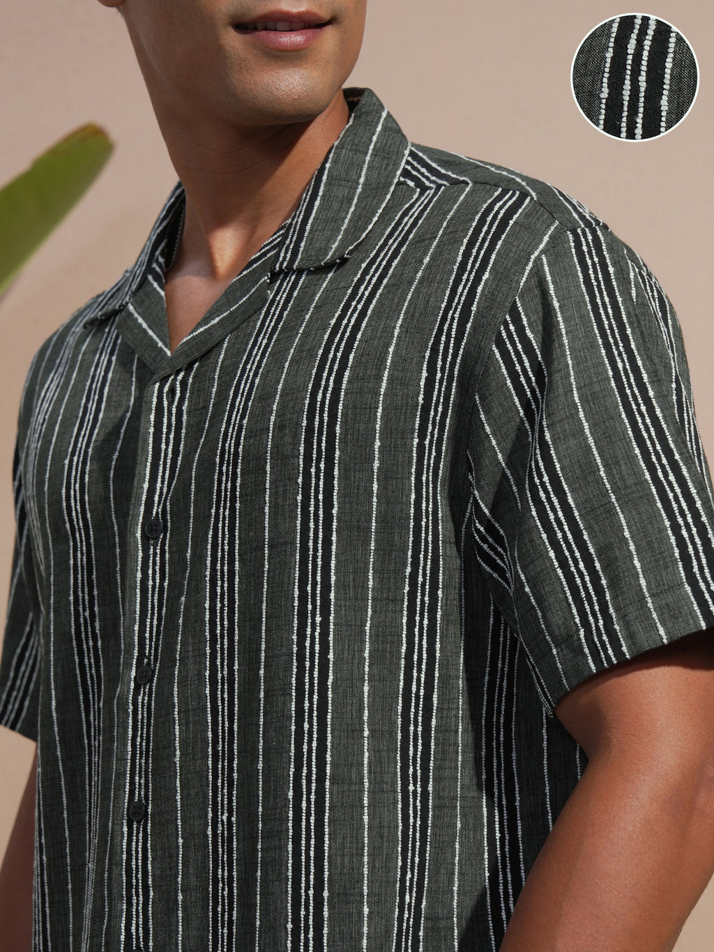 Highlander Men Grey Striped Relaxed Fit Casual Shirt - Grey - Image 5