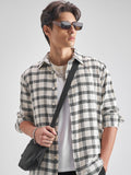 Highlander Men Off White Checked Regular Fit Casual shirt - Off White - Image 1