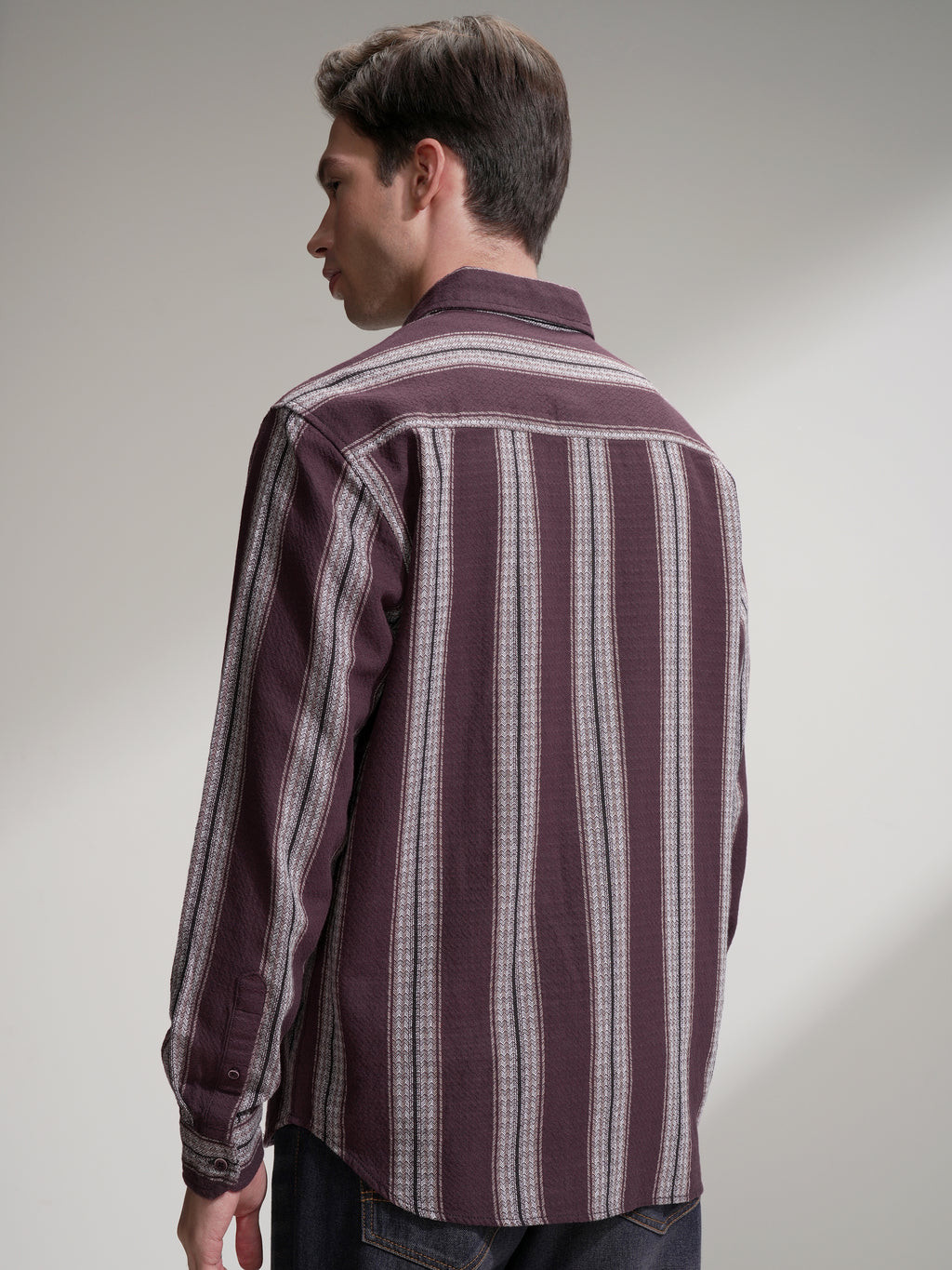Highlander Men Burgundy Checked Relaxed Fit Casual Shirt - Burgundy - Image 3
