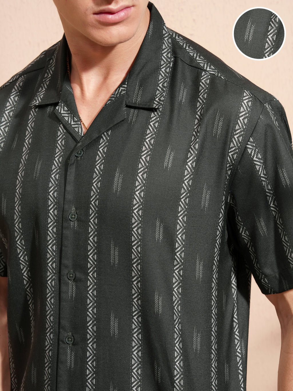 Highlander Men Green Printed Relaxed Fit Casual Shirt - Green - Image 5