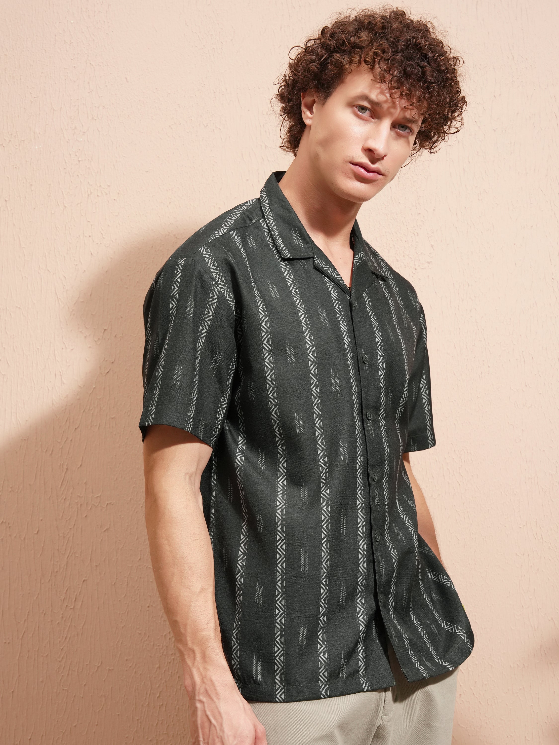 Highlander Men Green Printed Relaxed Fit Casual Shirt - Green - Image 6