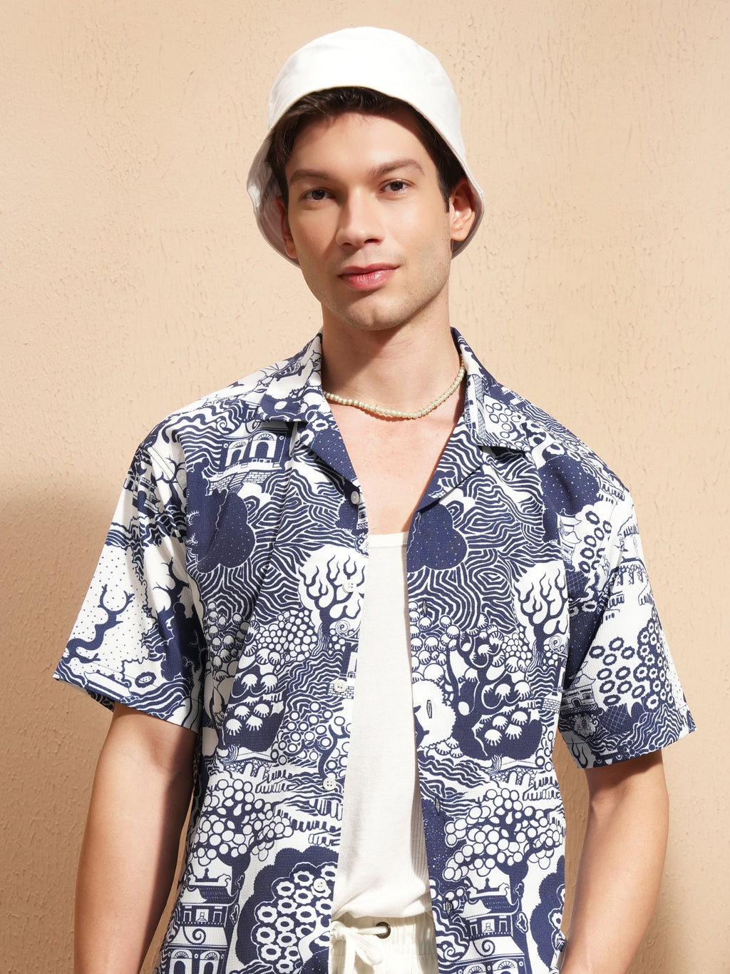 Highlander Men Blue Printed Relaxed Fit Casual Shirt - Blue - Image 1