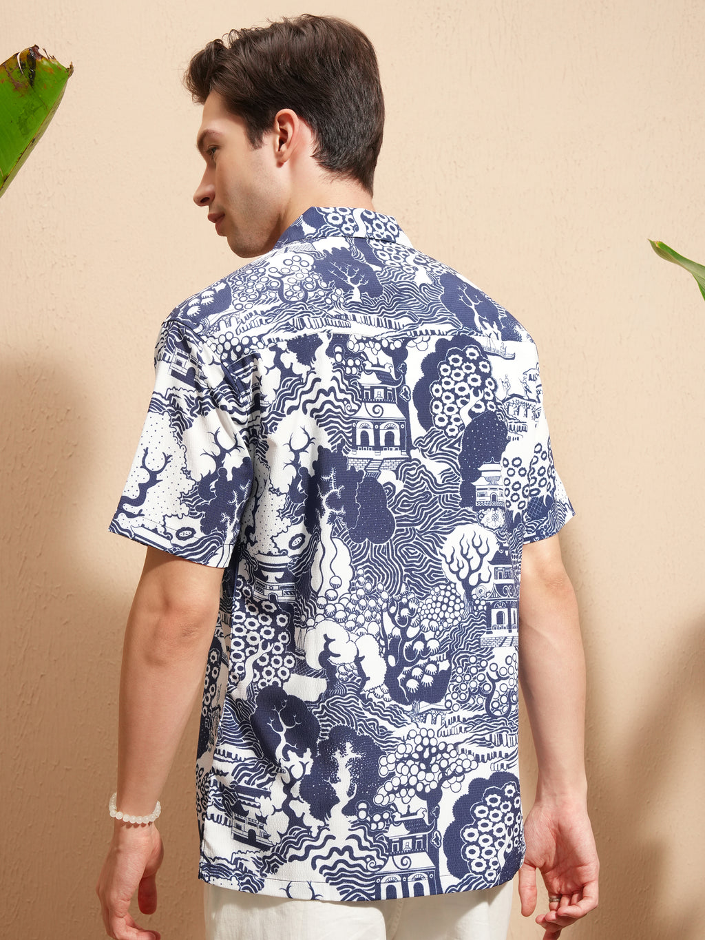 Highlander Men Blue Printed Relaxed Fit Casual Shirt - Blue - Image 3