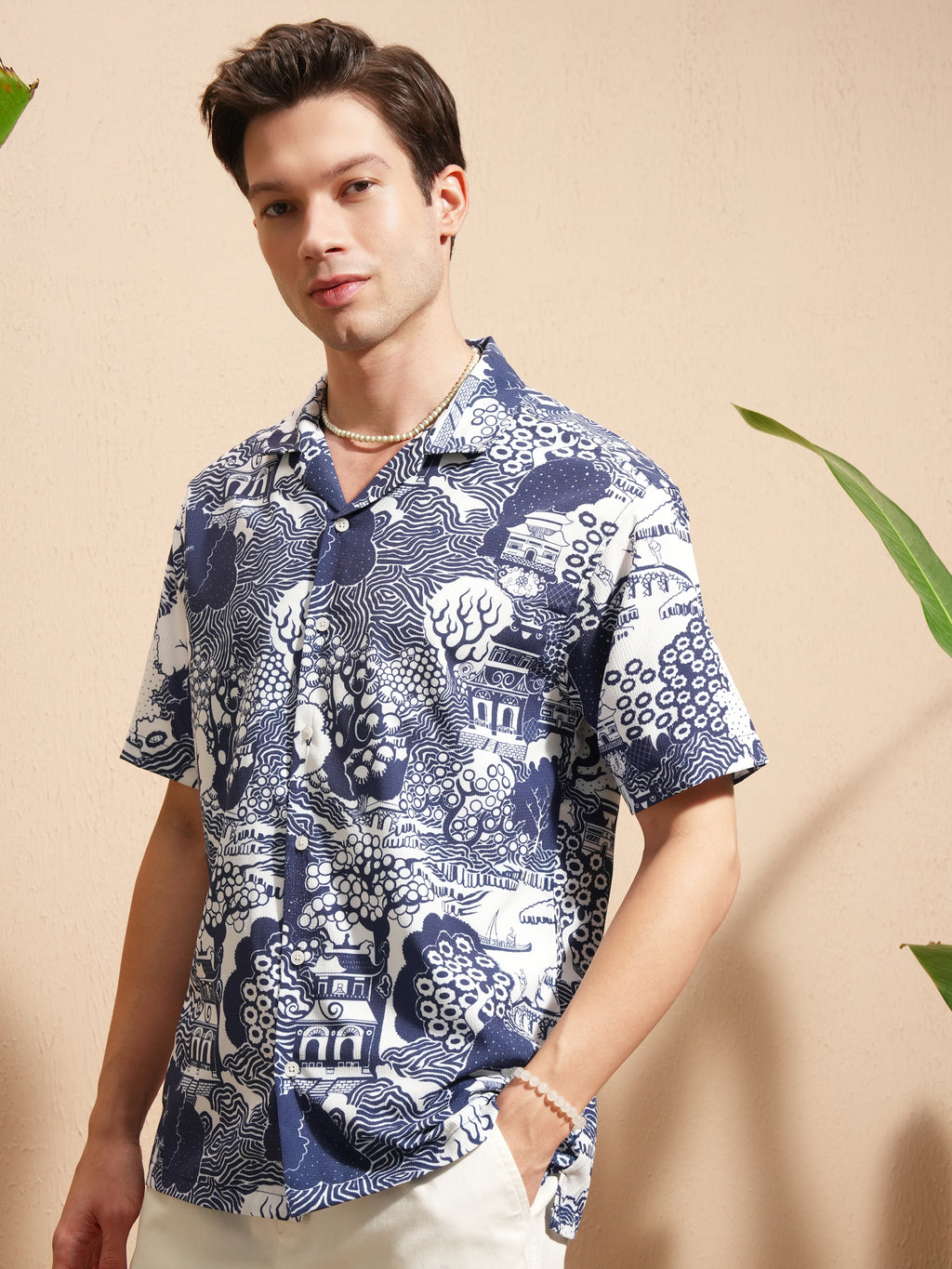 Highlander Men Blue Printed Relaxed Fit Casual Shirt - Blue - Image 4