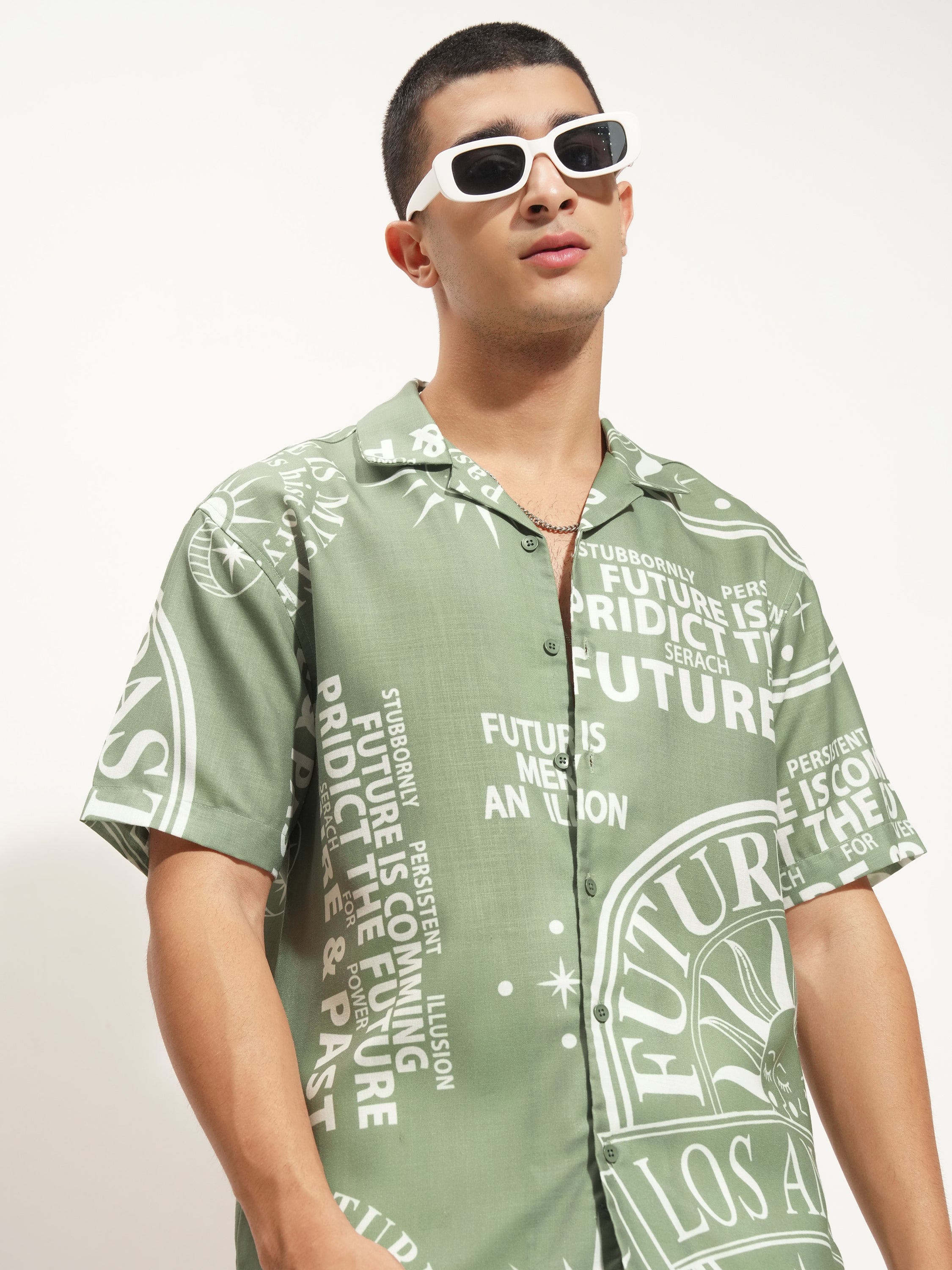 Highlander Men Green Printed Relaxed Fit Casual Shirt - Green - Image 2