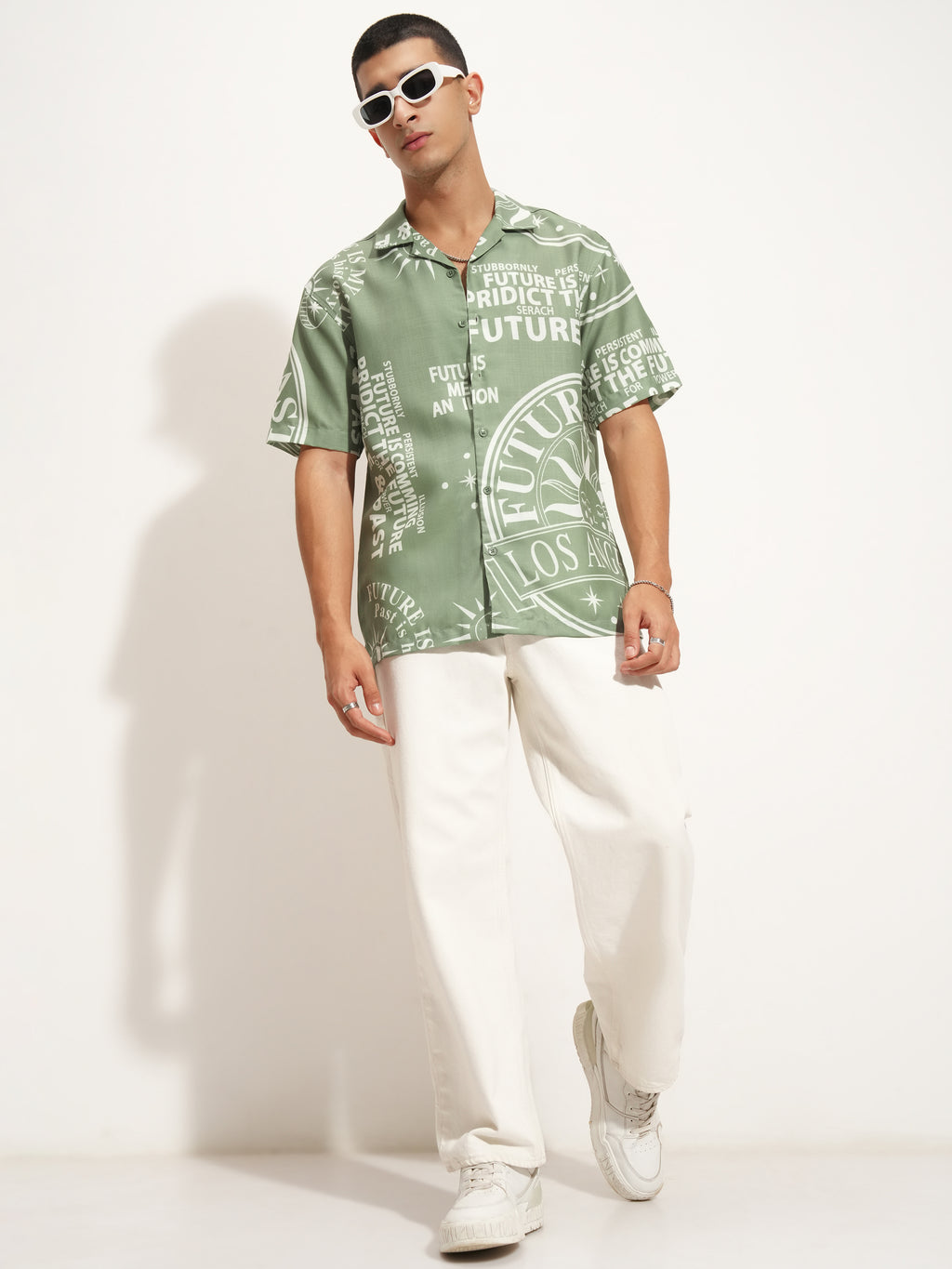 Highlander Men Green Printed Relaxed Fit Casual Shirt - Green - Image 3