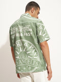 Highlander Men Green Printed Relaxed Fit Casual Shirt - Green - Image 1