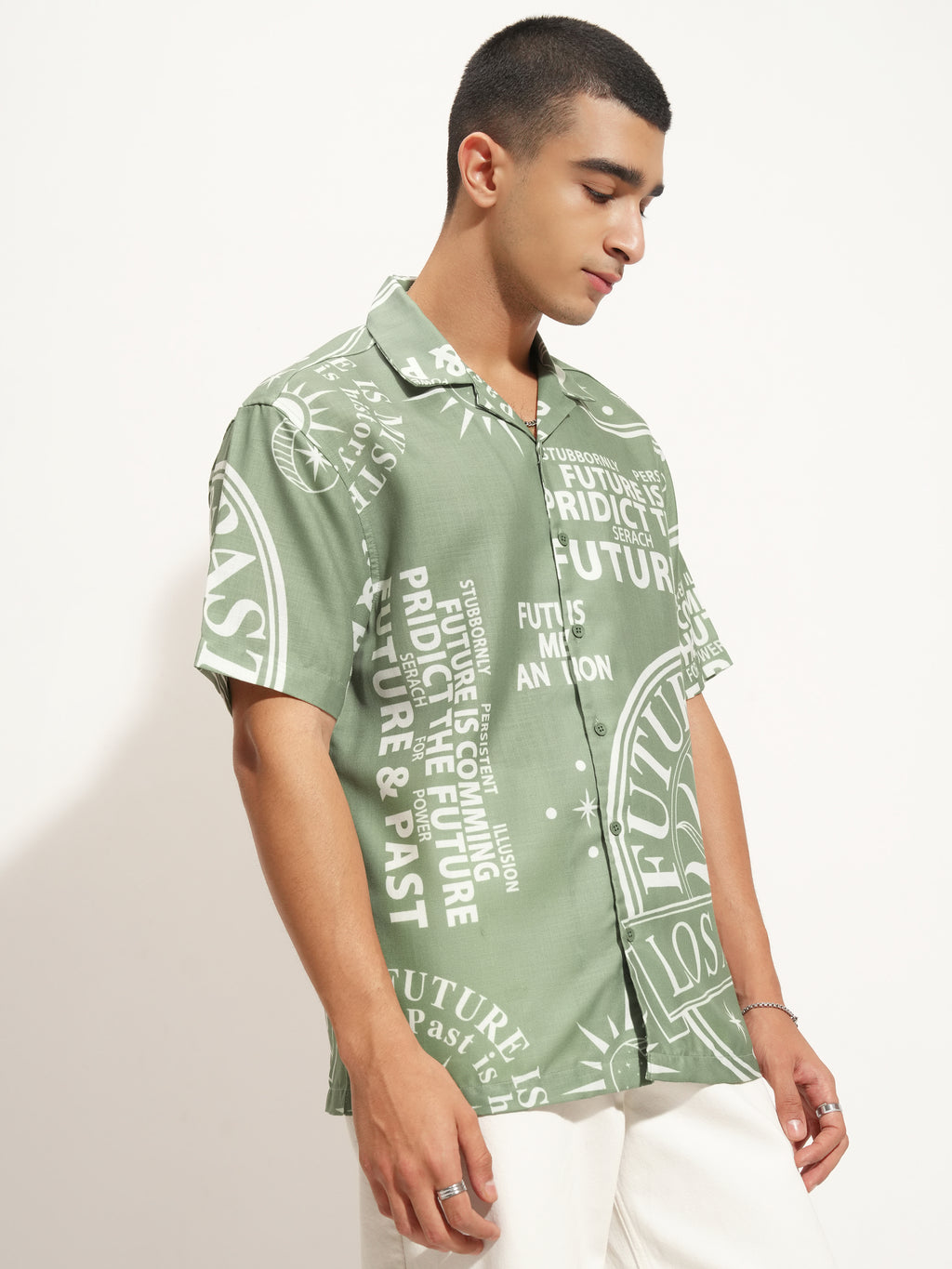 Highlander Men Green Printed Relaxed Fit Casual Shirt - Green - Image 6