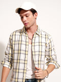 Highlander Men White Checked Slim Fit Casual Shirt - White - Image 1