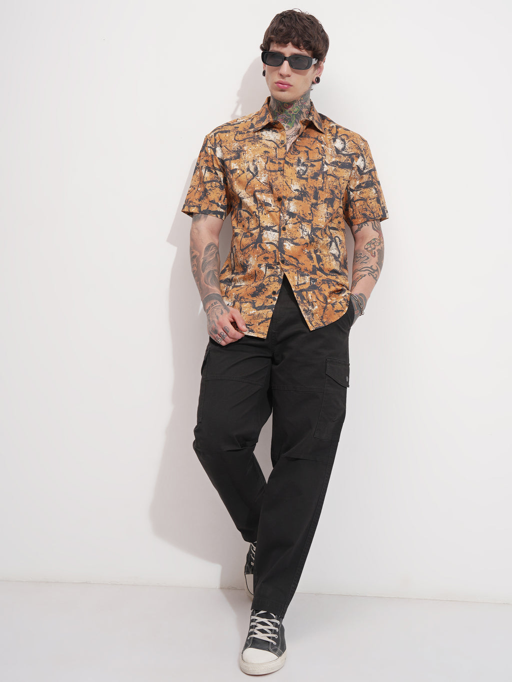 Highlander Men Rust Printed Relaxed Fit Casual Shirt - Rust - Image 2