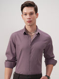 Highlander Men Purple Self Design Slim Fit Casual Shirt - Purple - Image 1