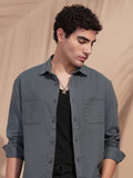 Highlander Men Blue Self Design Relaxed Fit Casual Shirt - Blue - Image 1