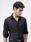 Highlander Men Black Checked Slim Fit Casual Shirt - Black - Image 1