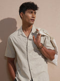 Highlander Men Tan Self Design Relaxed Fit Casual Shirt - Tan - Image 1