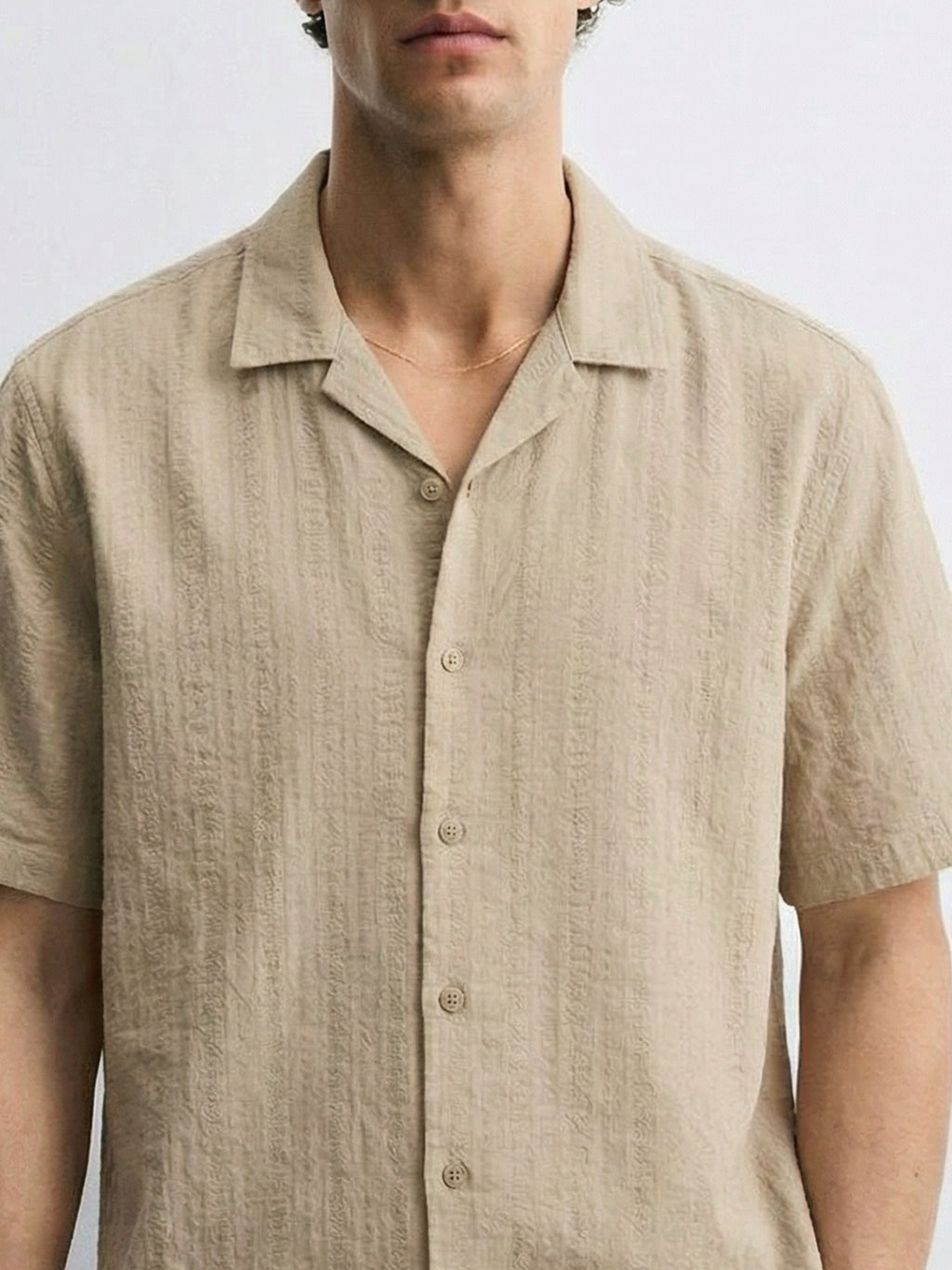 Highlander Men Beige Striped Regular Fit Casual Shirt - Beige - Image 6