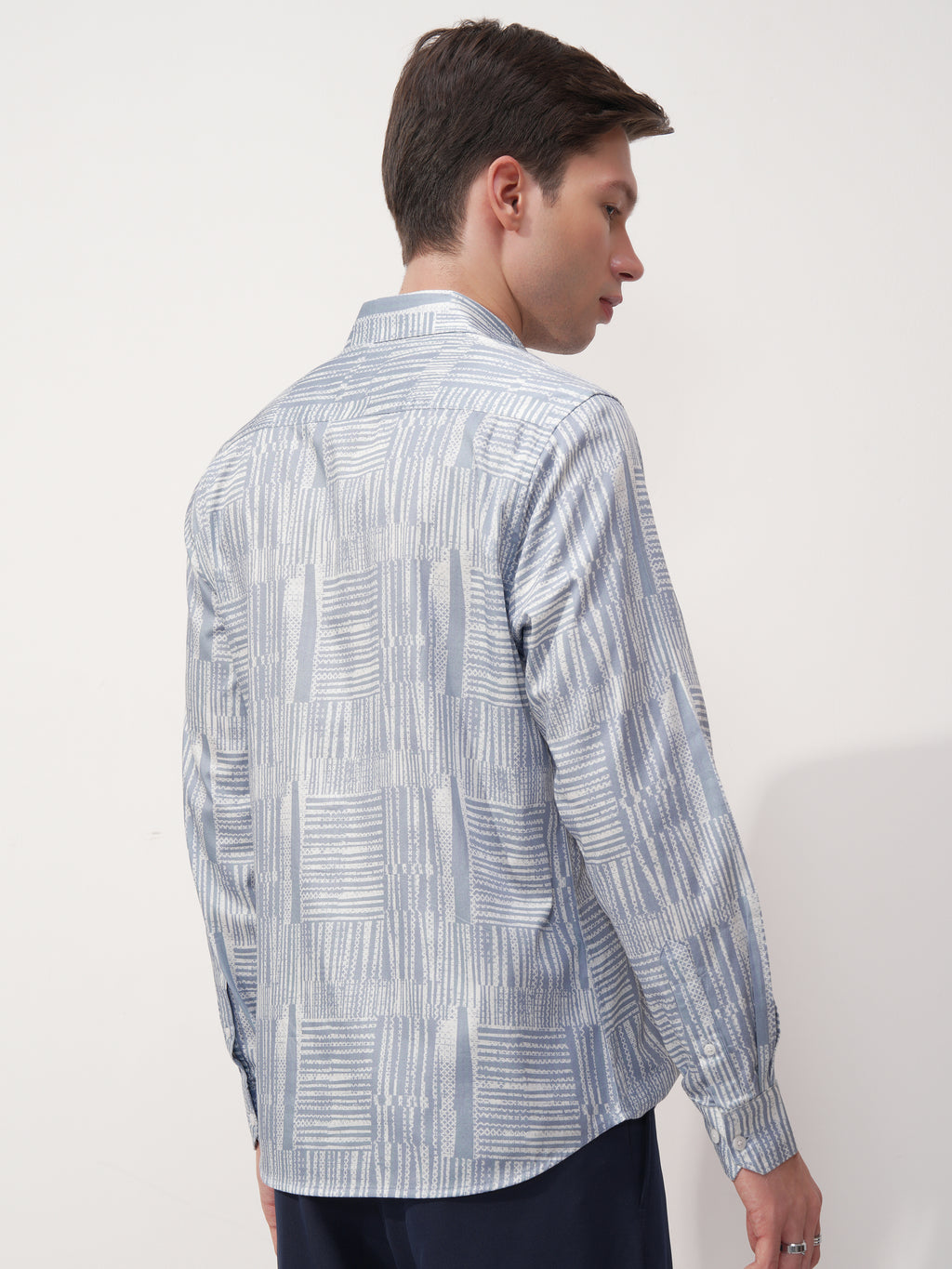 Highlander Men Blue Printed Slim Fit Casual Shirt - Blue - Image 3