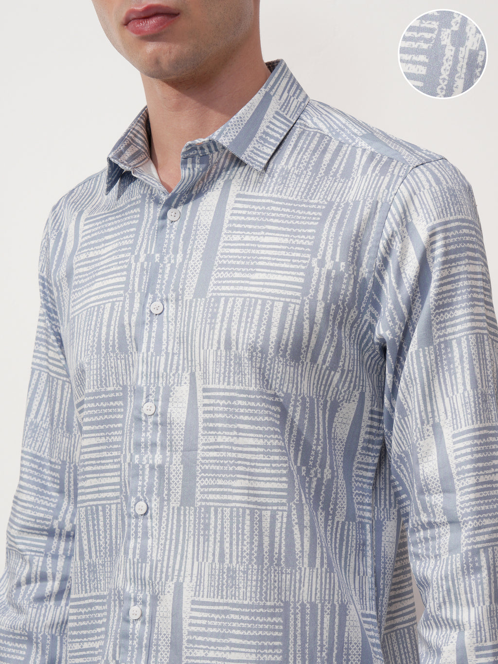 Highlander Men Blue Printed Slim Fit Casual Shirt - Blue - Image 5