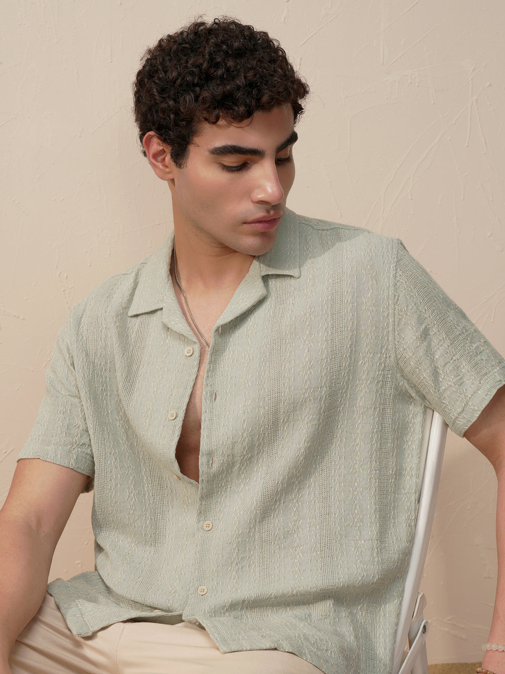 Highlander Men Green Striped Relaxed Fit Casual Shirt - Green - Image 1